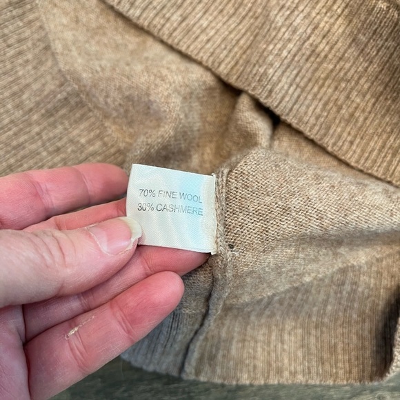 Cullen Womens Tan Cashmere wool Blend Cowl Neck Sweater Size Medium - Picture 8 of 8